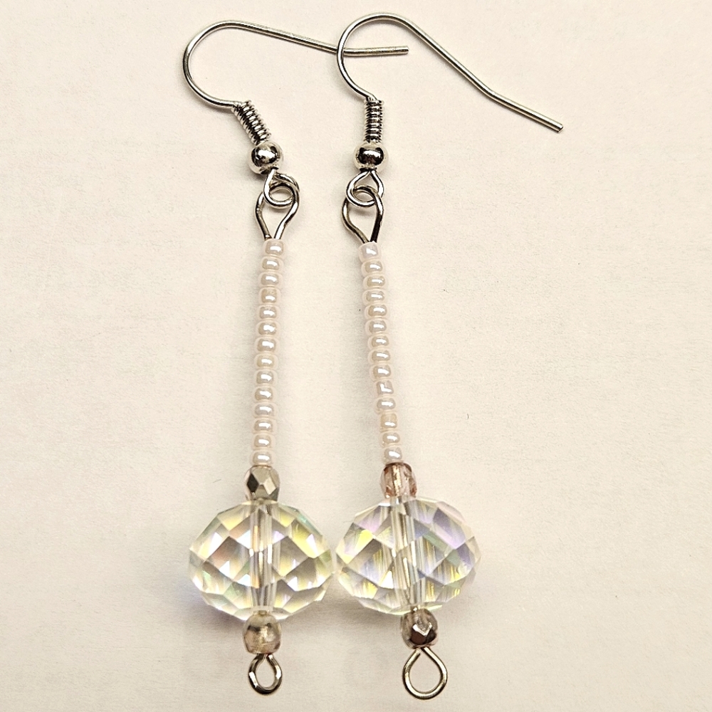 Irredescent Glass Beaded Earrings